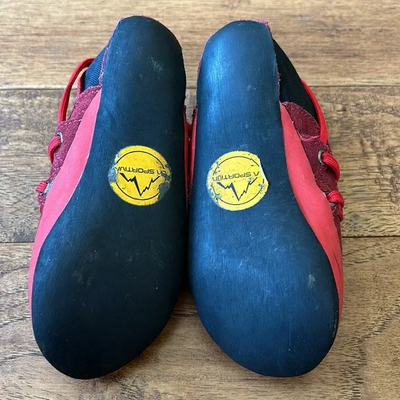 La Sportiva Kids Stickit Rock Climbing Shoes Chili Poppy Red Toddler Size 8-9 - Picture 9 of 10